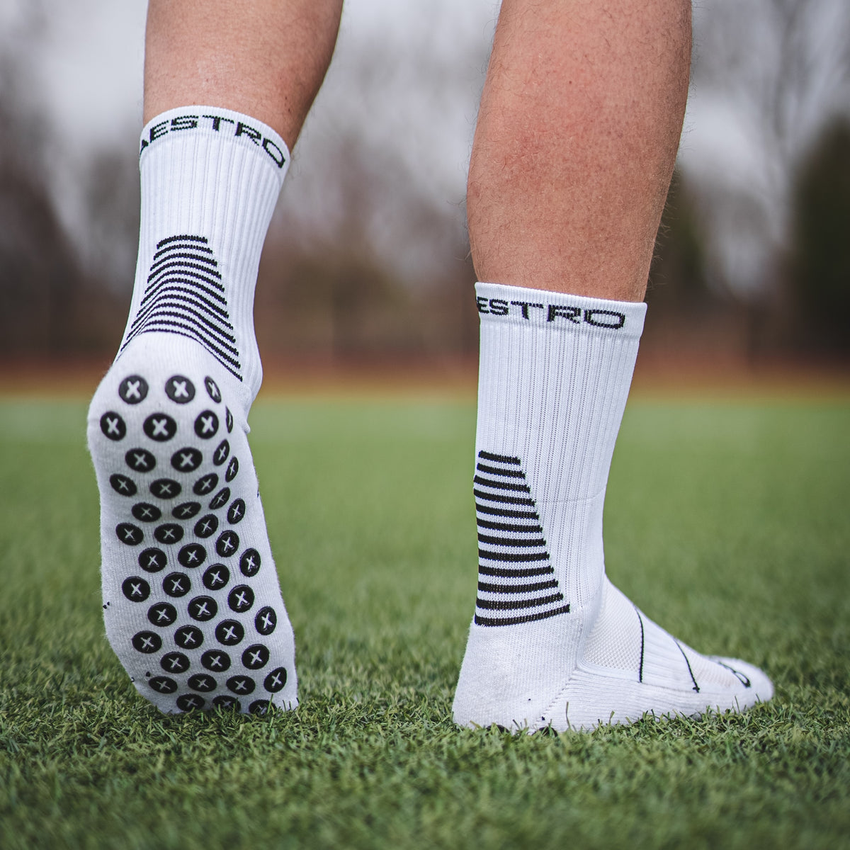 White Maestro Grip Socks